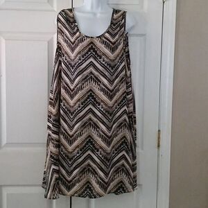 Hot Ginger black gray tan sleeveless dress Sz 3X NWOT